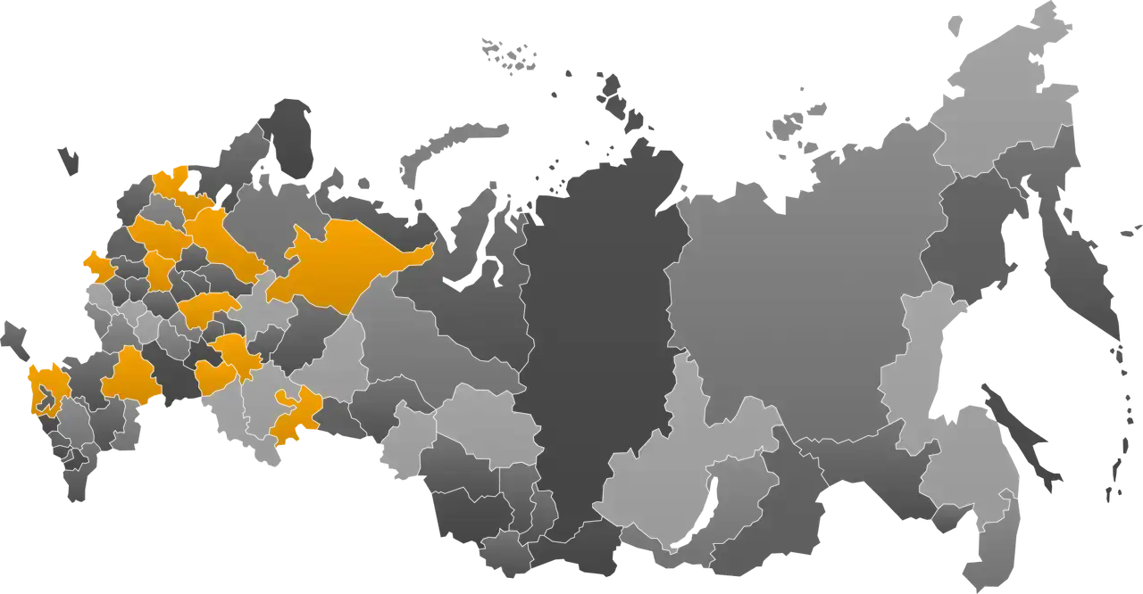 Карта регионов присутствия