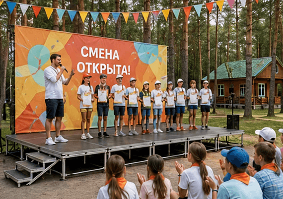 Сценический подиум для детского лагеря