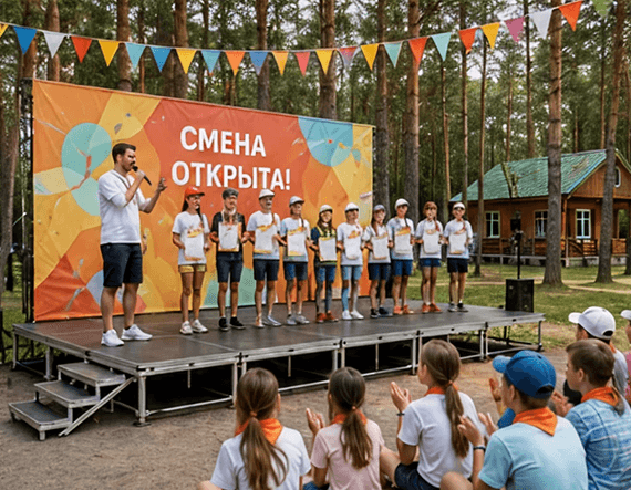 Сценический подиум для детского лагеря