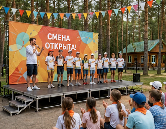 Сценический подиум для детского лагеря