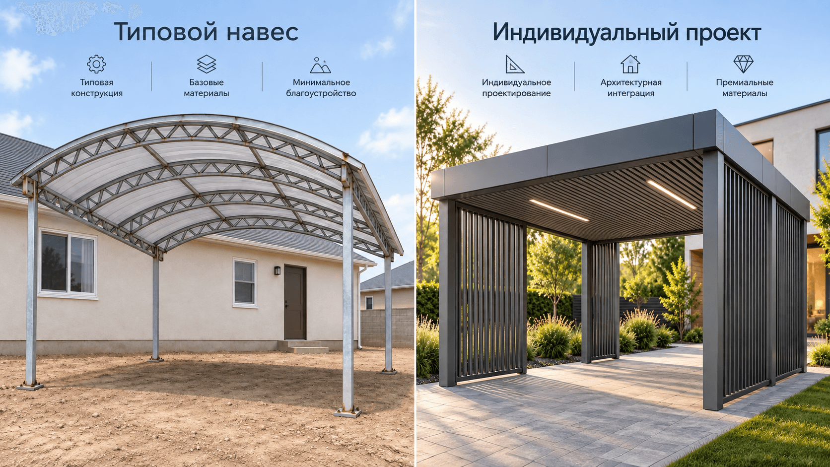 Типовой навес vs индивидуальный проект